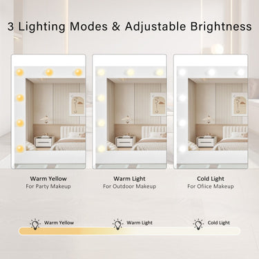 Large Dressing Table With 3 Color Lighting Modes & RGB Cabinets